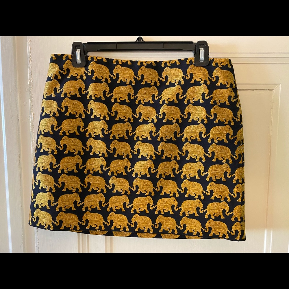 Adorable J Crew gold/black mini skirt